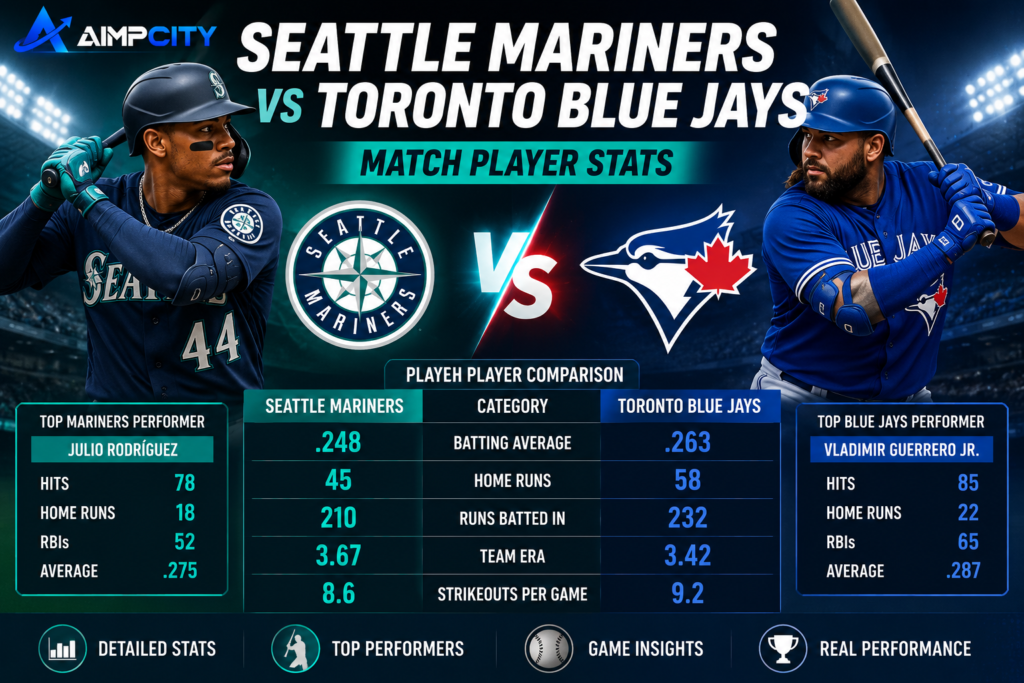 Seattle Mariners vs Toronto Blue Jays Match Player Stats